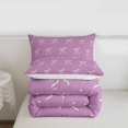 thumbnail image 5 of Erosebridal Cute Bowknots Queen Comforter Set,Kawaii Bowtie Girls Bedding Comforter Set For Teens,Pink Purple, Reversible 3pcs, 5 of 7