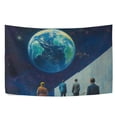 thumbnail image 6 of Yayeee Tapestry Wall Hanging for Bedroom 60" x 40" Living Room Home Wall Art Decor, Blue Planet, 6 of 7