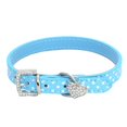 thumbnail image 1 of Collar de perro cachorro con diseño de lunares, collar con colgante de corazón, con hebilla de metal ajustable, cuero de PU suave L Salvador  Collar de perro, 1 of 10