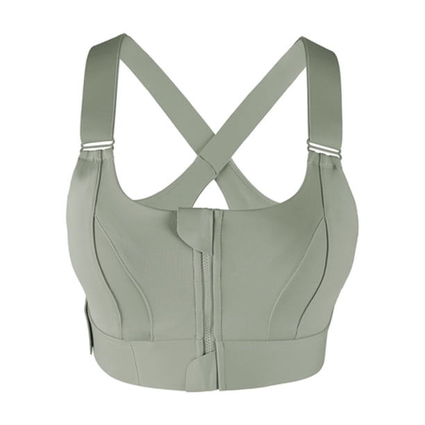 Sonducket Sujetadores deportivos para mujer, correas ajustables, a prueba de golpes, soporte deportivo para gimnasio, chaleco deportivo con Ropa interior Verde claro l