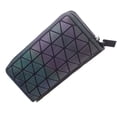 thumbnail image 3 of Cartera larga luminosa con celosía geométrica de romboides para mujer, monedero único con cremallera, tarjetero seitruly BB6696-05, 3 of 7