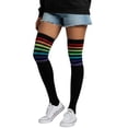 thumbnail image 3 of Black and Colors striped Cotton Tube Socks for Women, 3 of 4
