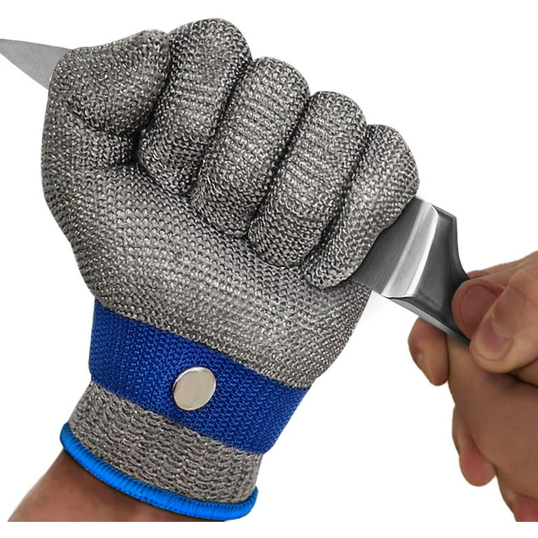 Level 9 Cut Resistant Glove Stainless Steel Mesh Metal Wire Glove Durable  Rustproof Reliable Cutting Glove for Meat Cutting, Fishing, Latest Material  