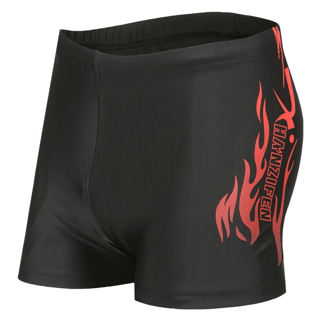 Bañador de hombre de poliéster con velo negro que no se decolora Bañador de hombre Boxer Gorro de baño cruzado para adultos Secado rápido