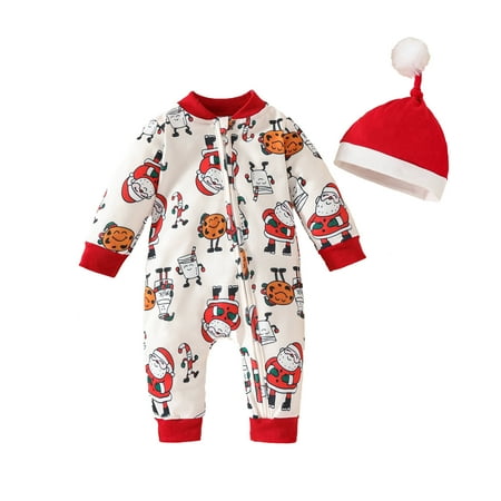 

Boys Girls Long Sleeve Christmas Cartoon Prints Romper Jumpsuit Clothes My First Halloween Baby Girl Outfit Newborn Boy Gifts Baby Newborn Clothes