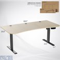 thumbnail image 2 of VIVO Electric 63" x 32" Stand Up Desk, Light Wood Table Top, Black Frame, 2 of 3