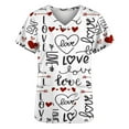 thumbnail image 3 of EGNMCR Scrub for Women Short Sleeve Casual Printed V Neck Pocket Scrub Top Workwear, 3 of 4