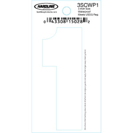 Hardline Letter Number Kit - Hardline Products 3 Inch Number 1 WHITE 3SCWP1