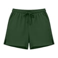 thumbnail image 4 of Annhoo Summer Cotton Linen Shorts for Women High Waist Drawstring Wide Leg Casual Ligheweight Short Pants with Pockets, 4 of 6