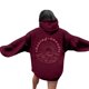 thumbnail image 1 of Sudadera con capucha de gran tamaño en rosa 2024 Sudadera linda informal preppy, sudadera con capucha rosa con estampado de palma Tops con cordón de manga larga y bolsillos Vino L, 1 of 3