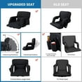 thumbnail image 5 of NAIZEA 2Pack Folding Stadium Seats for Bleachers with Back Support, Extra Thick Stadium Seats Bleacher Seats with Backs and Cushion, 6 Reclining Positions Foldable Stadium Chair for Outdoor Or Indoor, 5 of 9