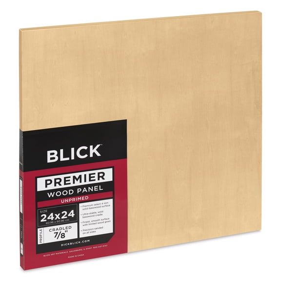 Blick Premier Wood Panel - 24" x 24", 7/8" Traditional Profile, Cradled