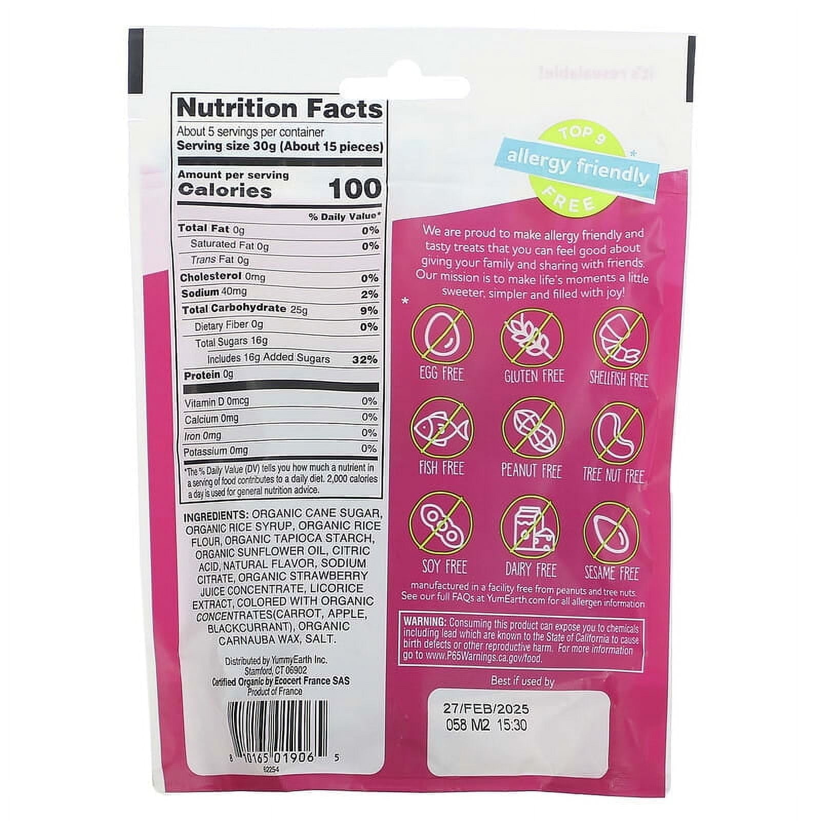 YumEarth, Organic Licorice, Strawberry, 5 oz Pack of 3