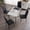 Black & Transparent #2, variant on Ktaxon Modern 5 Piece Dining Table Set for 4, Glass Kitchen Table with 4 Highback Padded Upholstered Chairs for Dining Room, Kitchen, Family Dinners, Breakfast, Black