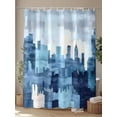 thumbnail image 4 of Shower Curtains Blue White Bath Curtain Retro Style Waterproof Bathroom Shower Curtain Set with Hooks Decoration 72 x 72 Inches, 4 of 7