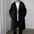thumbnail image 3 of Aihuaihua Mens Trench Coat Single Breasted Outerwear Top Lapel Collar For Men Cardigan Jackets for Men Fall Spring Black XXL, 3 of 5