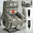 thumbnail image 6 of Resenkos Oversized Dual Motor Power Lift Recliner, 24.5" Wide Seat, Massage & Heat, Cup Holders, 350lb Capacity, Brown, 6 of 16