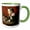 Green/White, variant on 3drose, Henry Pelham Boy with a Squirrel by John Singleton Copley Amerian Art, 11oz Two-tone Blue Mug
