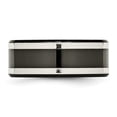 thumbnail image 4 of Titanium Black Ti with Sterling Silver Inlay 9mm Polished Flat Band, 4 of 8