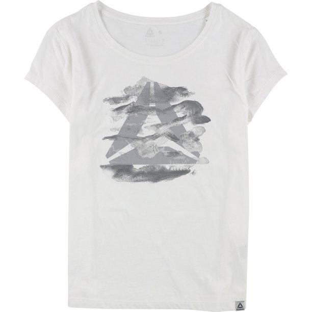 Reebok Camo Easy Graphic playera para mujer, color blanco, pequeño