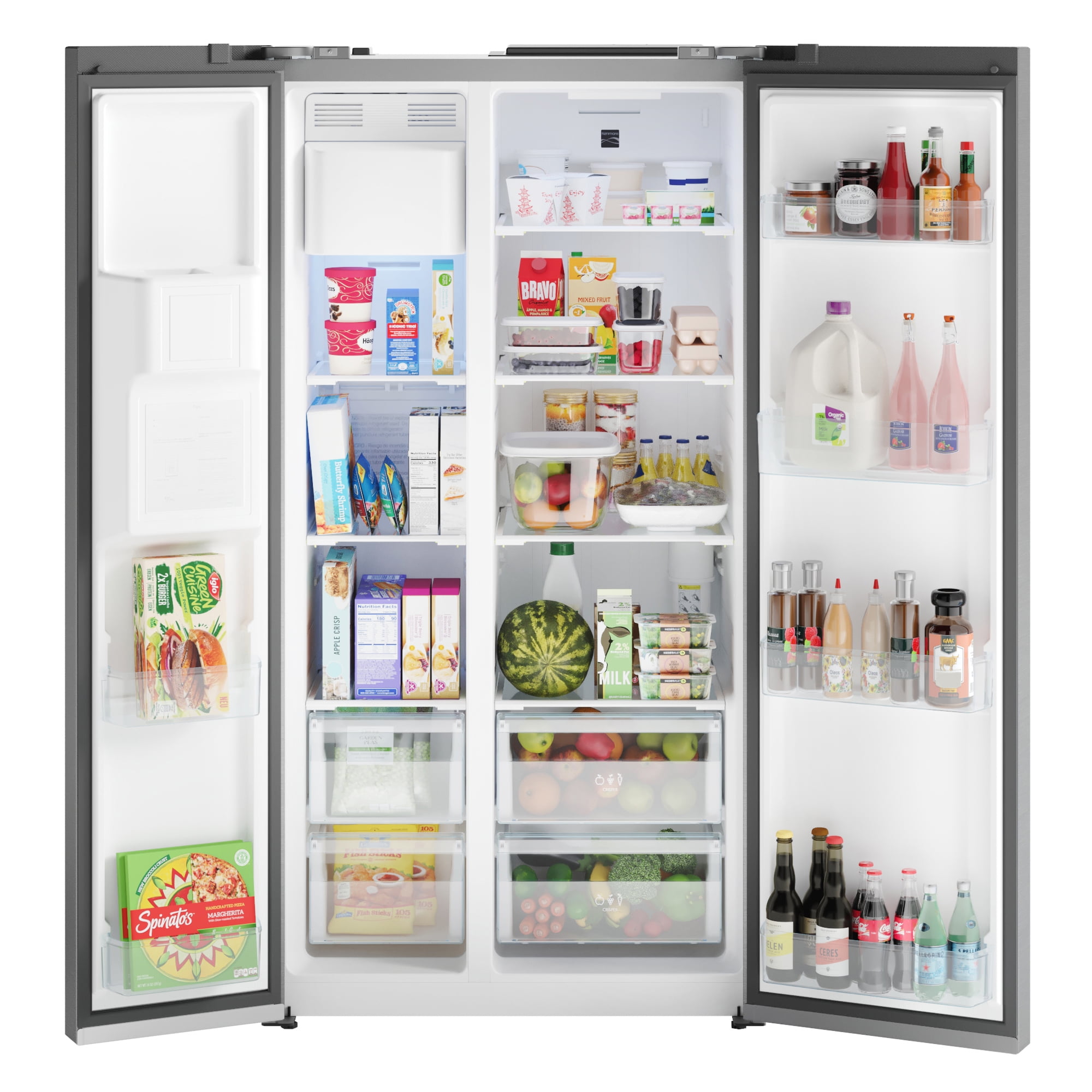 Kenmore 36" 20 Cu. ft. Capacity Side-by-Side Refrigerator and Freezer with Ice Maker, Stainless Steel