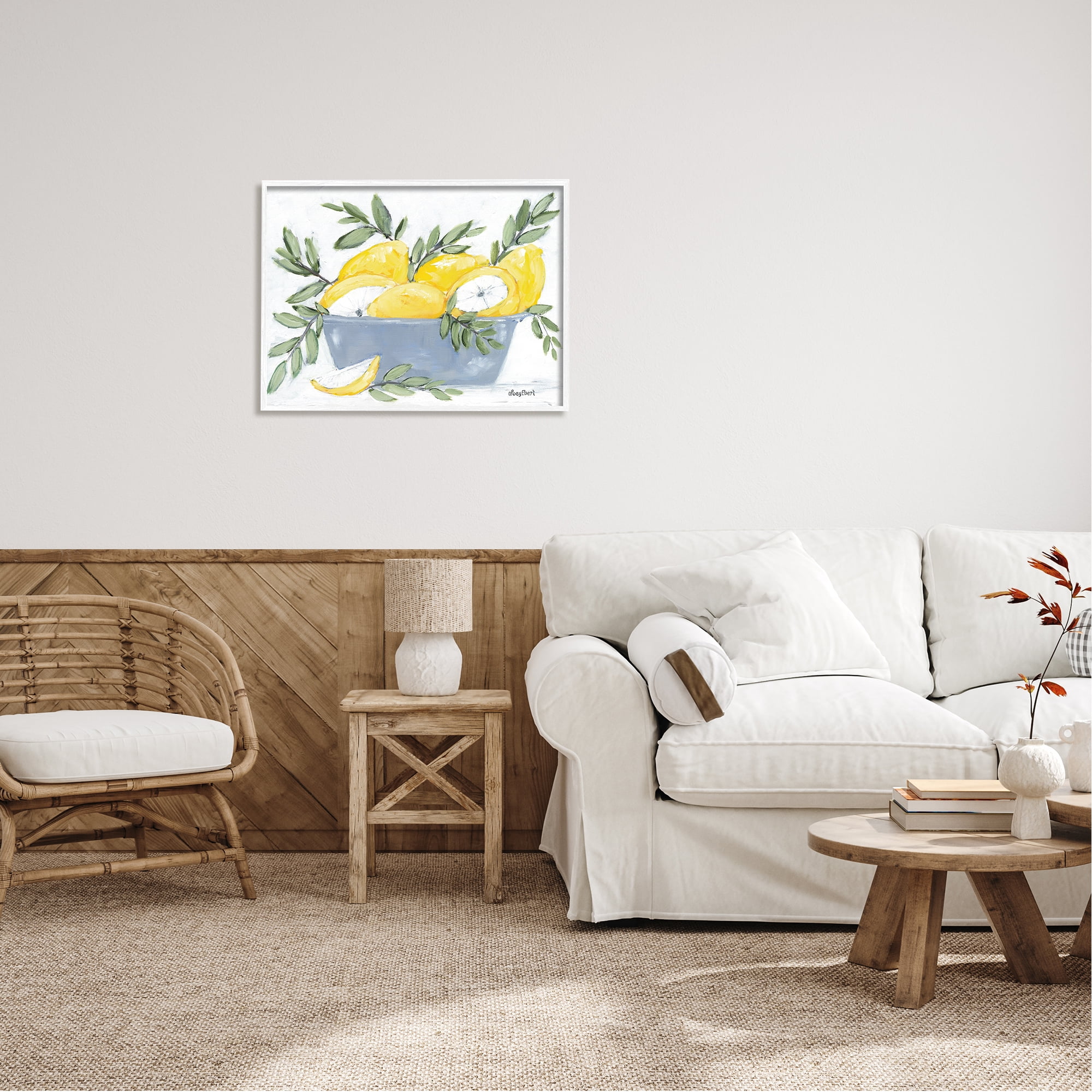 Stupell Industries Yellow Country Lemons Painterly Green Leaves, 30 x 24, Design by Roey Ebert