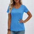 thumbnail image 6 of Tqcoqu Womens Workout Short Sleeve Shirts Round Neck with Breathable Mesh Lightweight for Fitness Yoga Running,Light Blue,Women's S-XXL, 6 of 10
