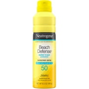 Neutrogena Beach Defense Water Sun Protection Sunscreen Body Spray SPF 50, Water-Resistant & Oil-Free, Lightweight, Sun Protection 6.5 oz (Pack of 2)