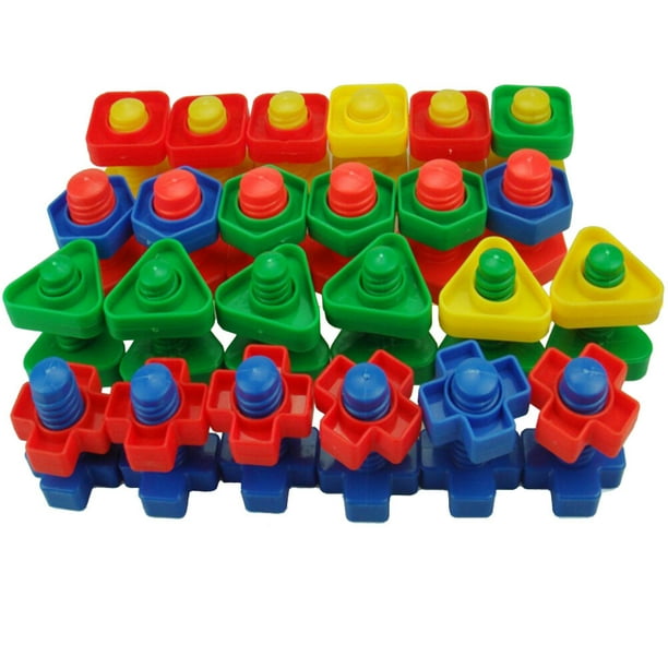 BRIGHTFUFU Juego de tuercas y tornillos Jumbo Materiales Montessori Motricidad fina Juguete de baño Juguete para niños Juegos de terapia ocupacional Autismo