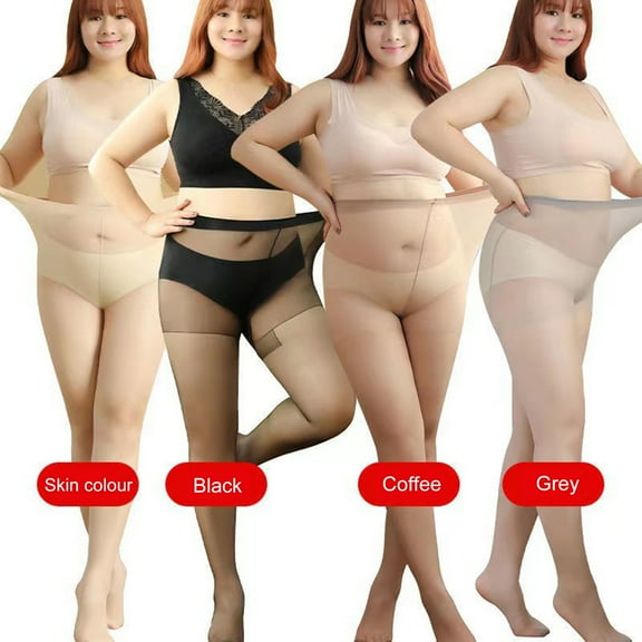 HEVIRGO High Waist Ultrathin Seamless Women Stockings Plus Size See-through Good Elasticity Clear Bottomed Pantyhose