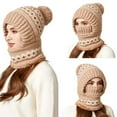 thumbnail image 5 of Women's Winter Balaclava, 3-in-1 Knit Scarf Hat with Plush Lining, Full Face Cover Beanie for Skiing, Snowboarding, Hiking and Outdoor Cold Weather Activities, 5 of 7
