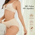 thumbnail image 2 of Women High Waisted Underwear Shapewear, Seamless Briefs Full Coverage Ladies Panties 2Black+2Skin S, 2 of 7
