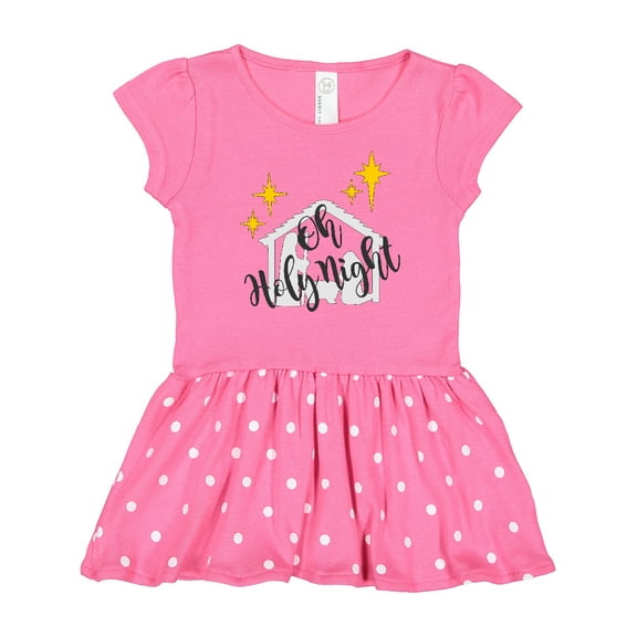 Inktastic Oh Holy Night Christmas Nativity with Yellow Stars Gift Baby Girl Dress