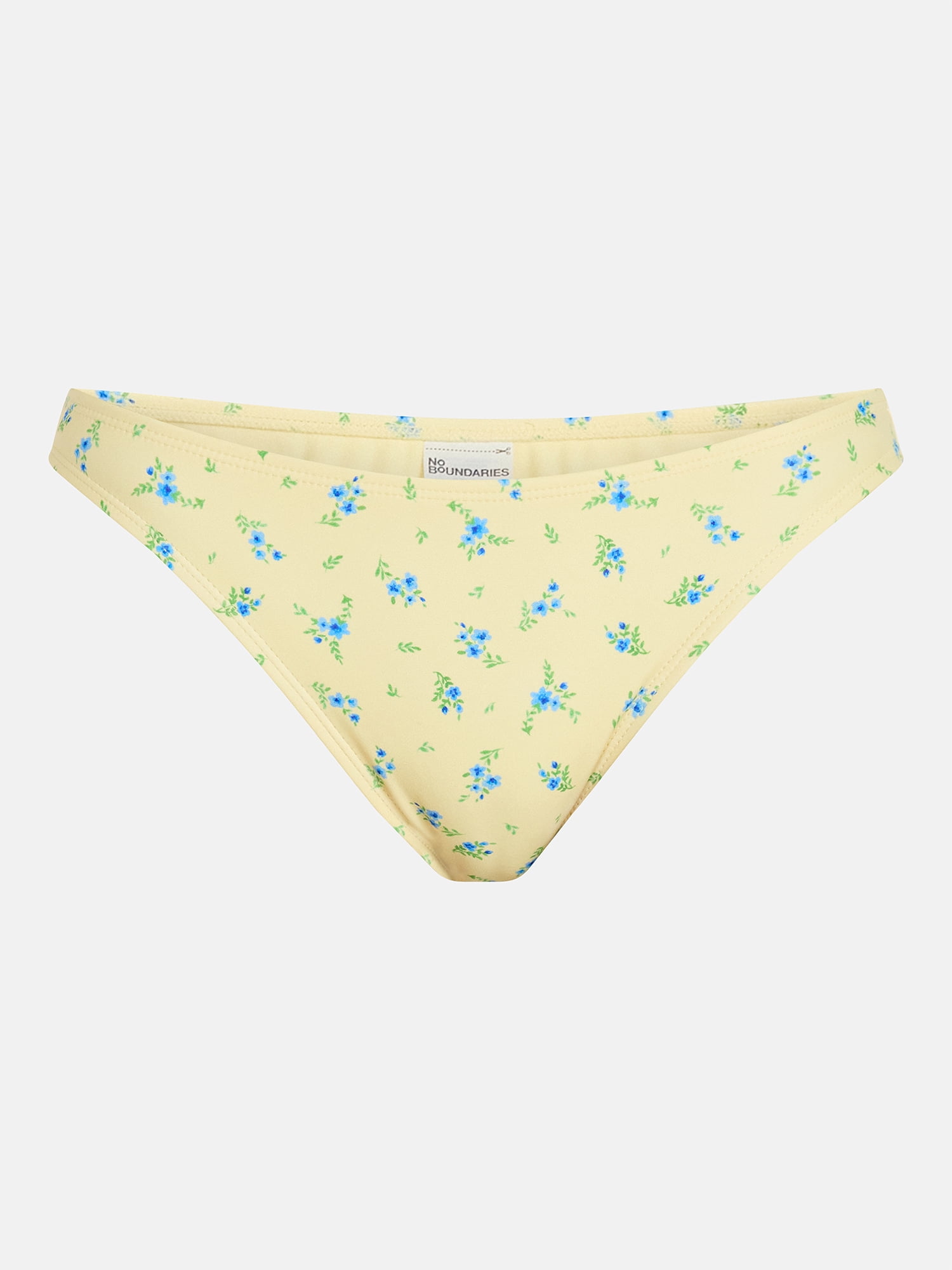 No Boundaries Femme Floral Print High Cut Bikini Bottoms, Women’s XXS-XXL