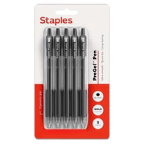 Staples ProGel Retractable Gel Pen Bold Point 1.0mm Black Ink 5/Pack (ST63013)