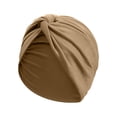 thumbnail image 4 of 2DXuixsh Turbans for Women Soft Tied Knot Fashion Cancer Turban Cap Chemo Headwrap Sleep Hat Autumn Winter Headscarf Hat Versatile Cotton Solid Color Hat Khaki, 4 of 4