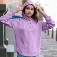 thumbnail image 3 of Spazoro Girls Swearshirts, Fall Winter Long Sleeve Hooded Solid Color Casual Pullover Tops for Girls Purple Size 4-5T, 3 of 4