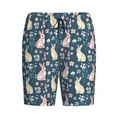 thumbnail image 3 of Yiaed Cute Rabbit Floral for Men's Soft Sleep Pajama Short Lounging Pajama Shorts-Small, 3 of 8