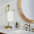 thumbnail image 2 of 17 Inch Antique Brass Stand Towel Bar Hanger Hand Towel Bar Bathroom Vanity Countertop Towel Holder Free Standing Stainless Steel Towel Ring Hardware Accessories Towel Rack, 2 of 14