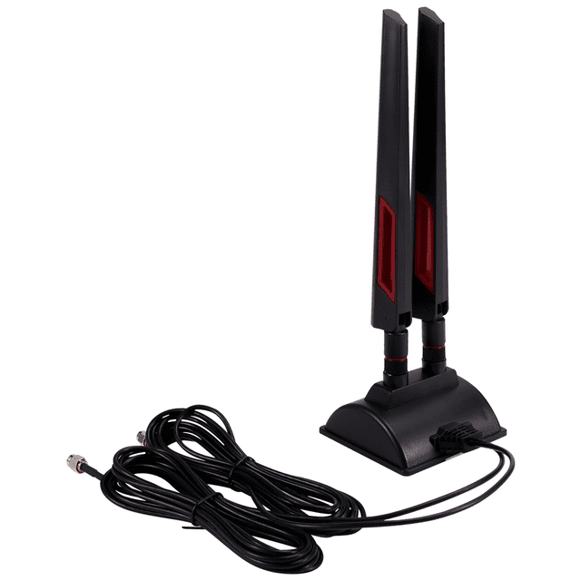 2.4GHz 5GHz Magnetic Base WiFi Antenna for Router Wireless Network Card Dual-Band Antenna SMA Inner Hole,1 * antenna,Black