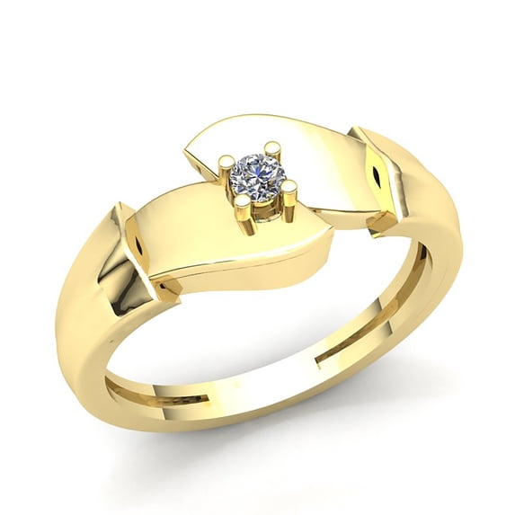 Natural 0.6carat Round Cut Diamond Mens Fancy Solitaire Anniversary Engagement Ring Solid 14K Rose, White or Yellow Gold IJ SI2