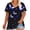 Blue, variant on Plus Size V-Neck T-Shirts for Women Butterfly Print Short Sleeve Curved Hem Casual Loose Summer Beach Vacation Tops, Purple 5XL