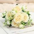 thumbnail image 5 of 12.6in Artificial Peony Flower Bouquet - Dusty Rose & Blush Pink Silk Flowers with Greenery,Wedding Bouquets for Bride,Bridesmaid,Table Centerpieces,Home Decor,Party,DIY Floral Arrangements, 5 of 8