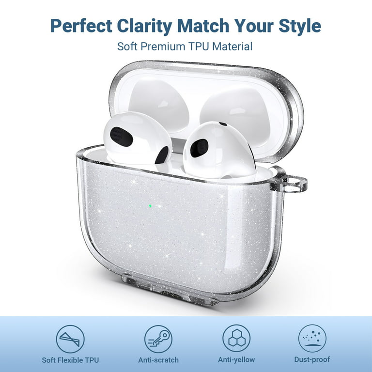 for AirPods Max Case Clear Glitter,Soft TPU Clear Case for Airpods Max Case  Cover,Shockproof Anti-Scratch Protective Case No-Yellowing Transparent