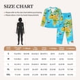 thumbnail image 4 of Pajama Sets for Women 2 Pcs, World Map With Animals Landmarks Button Down Long Sleeve Sleepwear Lounge PJ Sets, 4 of 6