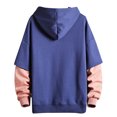 thumbnail image 4 of Fesfesfes Men's Hooded Long Sleeve Patchwork Pullover Hooded Top Blouse Sale Tops on Clearance, 4 of 4