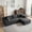Raindrop Fleece + Black, variant on MAYEERTY 74.8" Modern Sofa Bed, 2-Seater Dual Sleeper Lounger, Black Plush Corduroy Fabric, Modular Sofa No Assembly Required for Movie Bonus Room
