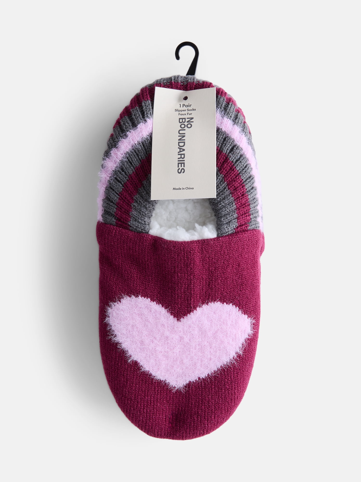 No Boundaries Women's Slipper Socks, 1 Pair, Shoe Sizes 7.5-9