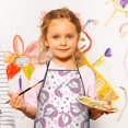 thumbnail image 2 of Pink Cartoon Unicorn Heart Flower Pattern Kids Aprons for Girls and Boys,Adjustable Neck Strap Toddler Aprons for Kids Cooking Baking, 2 of 6
