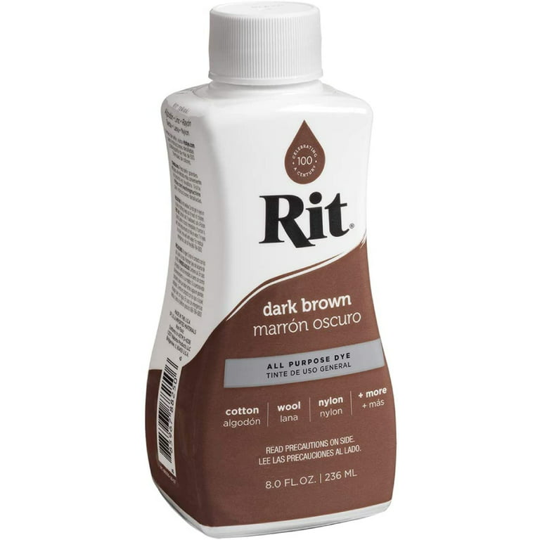 Rit Dye – 8 Oz. Liquid Fabric Dye for Clothing, Décor, and Crafts – Dark  Brown (1 Pack)